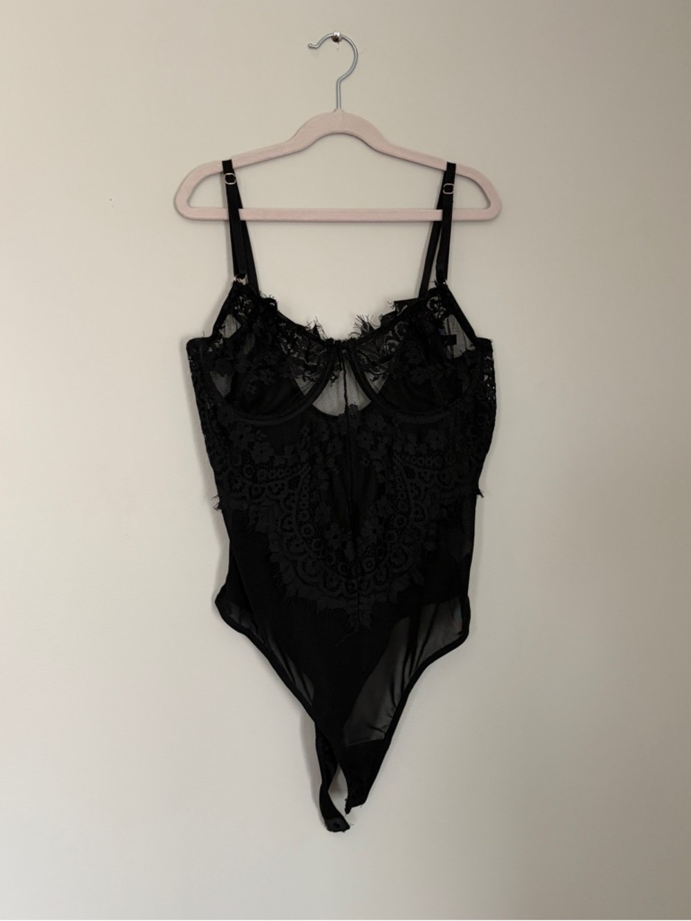 Blashe black lace semi sheer lingerie bodysuit NWT - Picture 10 of 12